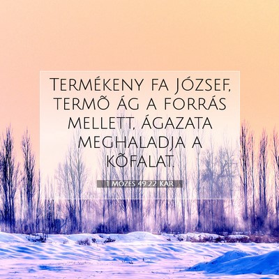 Picture 07 - 1 Mózes 49:22 KAR - Termékeny fa József, termõ ág a forrás - Bible Verse Picture