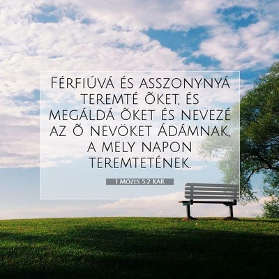 Picture 07 - 1 Mózes 5:2 KAR - Férfiúvá és asszonynyá teremté õket, és - Bible Verse Picture