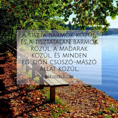 Picture 07 - 1 Mózes 7:8 KAR - A tiszta barmok közûl, és a tisztátalan - Bible Verse Picture
