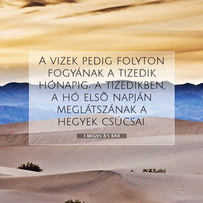 Picture 07 - 1 Mózes 8:5 KAR - A vizek pedig folyton fogyának a tizedik - Bible Verse Picture