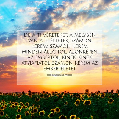Picture 07 - 1 Mózes 9:5 KAR - De a ti véreteket, a melyben van a ti éltetek, - Bible Verse Picture