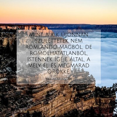 Picture 07 - 1 Péter 1:23 KAR - Mint a kik újonnan születtetek nem romlandó - Bible Verse Picture