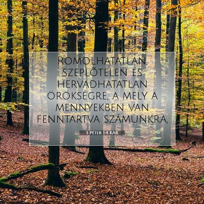 Picture 07 - 1 Péter 1:4 KAR - Romolhatatlan, szeplõtelen és hervadhatatlan - Bible Verse Picture