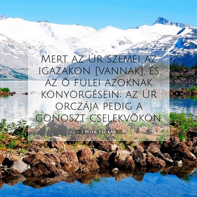 Picture 07 - 1 Péter 3:12 KAR - Mert az Úr szemei az igazakon [vannak], és az - Bible Verse Picture