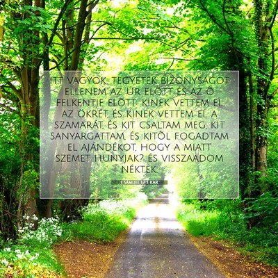 Picture 07 - 1 Sámuel 12:3 KAR - Itt vagyok, tegyetek bizonyságot ellenem az Úr - Bible Verse Picture