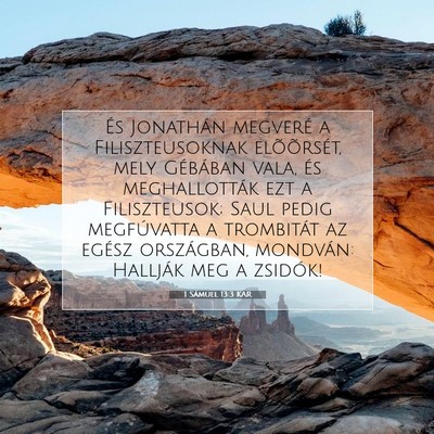 Picture 07 - 1 Sámuel 13:3 KAR - És Jonathán megveré a Filiszteusoknak - Bible Verse Picture