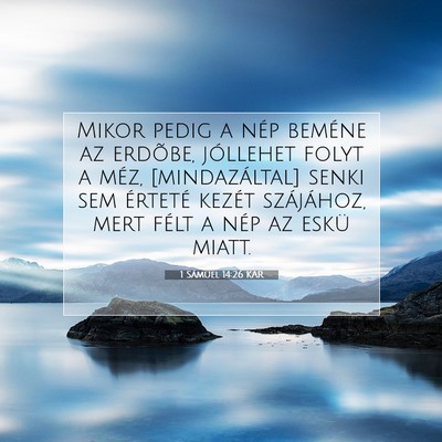 Picture 07 - 1 Sámuel 14:26 KAR - Mikor pedig a nép beméne az erdõbe, jóllehet - Bible Verse Picture