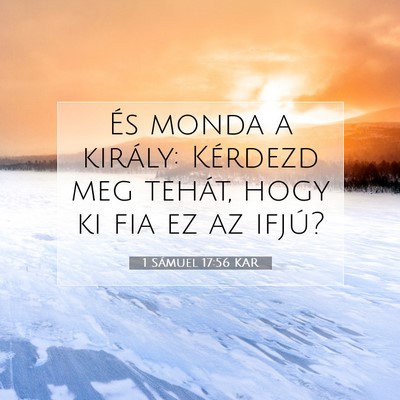 Picture 07 - 1 Sámuel 17:56 KAR - És monda a király: Kérdezd meg tehát, hogy ki - Bible Verse Picture