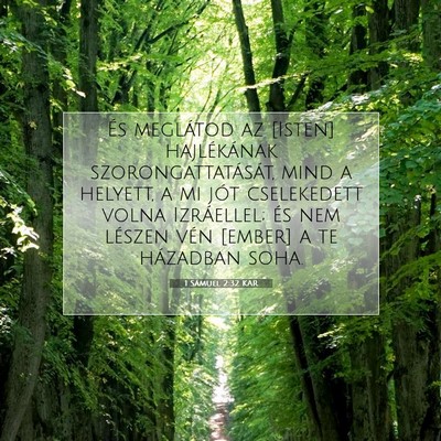 Picture 07 - 1 Sámuel 2:32 KAR - És meglátod az [Isten] hajlékának - Bible Verse Picture