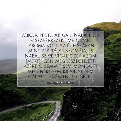 Picture 07 - 1 Sámuel 25:36 KAR - Mikor pedig Abigail Nábálhoz visszaérkezék, - Bible Verse Picture