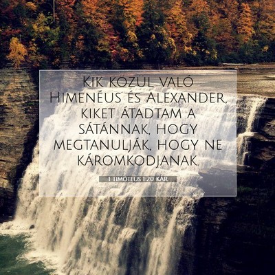 Picture 07 - 1 Timóteus 1:20 KAR - Kik közül való Himenéus és Alexander, kiket - Bible Verse Picture