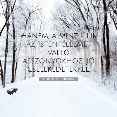 Picture 07 - 1 Timóteus 2:10 KAR - Hanem, a mint illik az istenfélelmet valló - Bible Verse Picture