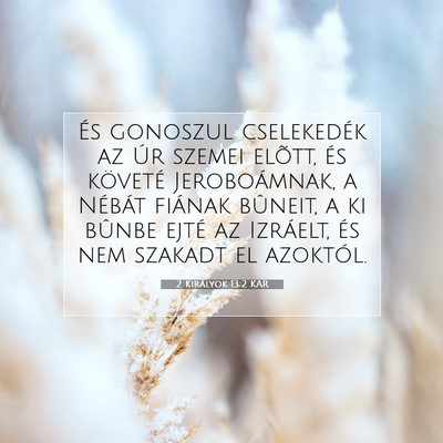 Picture 07 - 2 Királyok 13:2 KAR - És gonoszul cselekedék az Úr szemei elõtt, - Bible Verse Picture