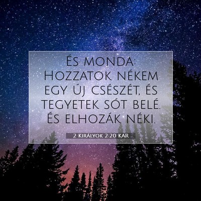 Picture 07 - 2 Királyok 2:20 KAR - És monda: Hozzatok nékem egy új csészét, és - Bible Verse Picture
