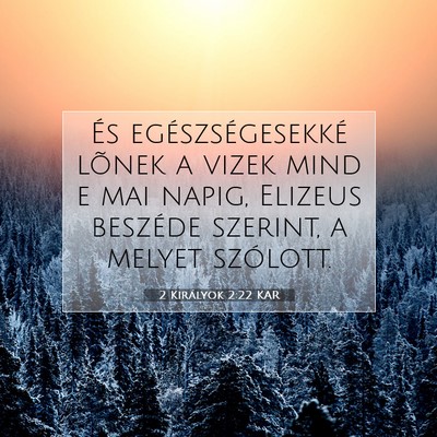 Picture 07 - 2 Királyok 2:22 KAR - És egészségesekké lõnek a vizek mind e mai - Bible Verse Picture