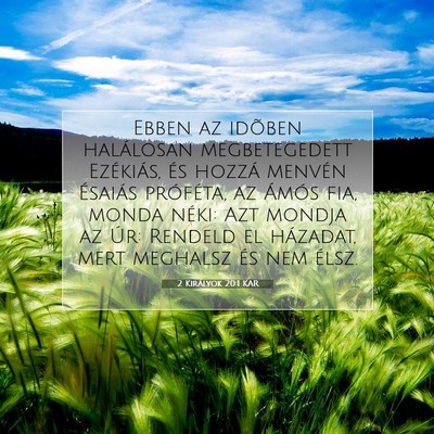 Picture 07 - 2 Királyok 20:1 KAR - Ebben az idõben halálosan megbetegedett - Bible Verse Picture