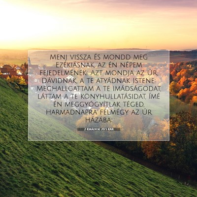 Picture 07 - 2 Királyok 20:5 KAR - Menj vissza és mondd meg Ezékiásnak, az én - Bible Verse Picture