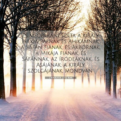 Picture 07 - 2 Királyok 22:12 KAR - És megparancsolta a király Hilkia papnak és - Bible Verse Picture