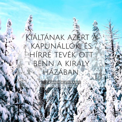 Picture 07 - 2 Királyok 7:11 KAR - Kiáltának azért a kapunállók, és hírré - Bible Verse Picture