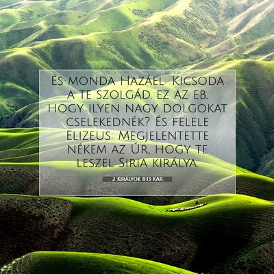 Picture 07 - 2 Királyok 8:13 KAR - És monda Hazáel: Kicsoda a te szolgád, ez az - Bible Verse Picture