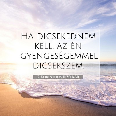 Picture 07 - 2 Korinthus 11:30 KAR - Ha dicsekednem kell, az én gyengeségemmel - Bible Verse Picture