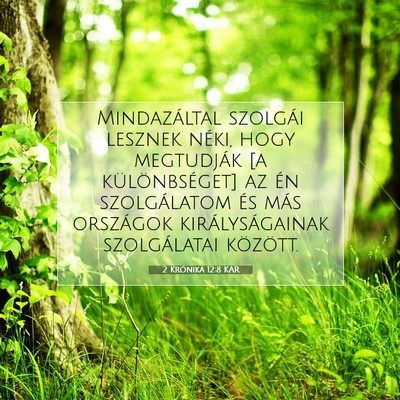 Picture 07 - 2 Krónika 12:8 KAR - Mindazáltal szolgái lesznek néki, hogy - Bible Verse Picture