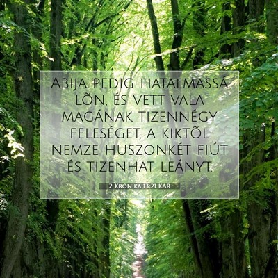 Picture 07 - 2 Krónika 13:21 KAR - Abija pedig hatalmassá lõn, és vett vala - Bible Verse Picture