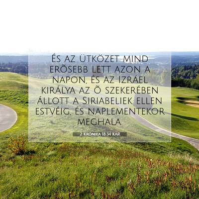 Picture 07 - 2 Krónika 18:34 KAR - És az ütközet mind erõsebb lett azon a napon, - Bible Verse Picture