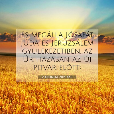 Picture 07 - 2 Krónika 20:5 KAR - És megálla Jósafát Júda és Jeruzsálem - Bible Verse Picture
