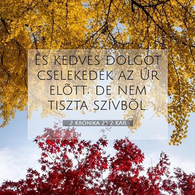 Picture 07 - 2 Krónika 25:2 KAR - És kedves dolgot cselekedék az Úr elõtt; de - Bible Verse Picture