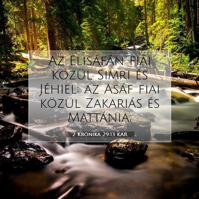 Picture 07 - 2 Krónika 29:13 KAR - Az Elisáfán fiai közül Simri és Jéhiel; az - Bible Verse Picture