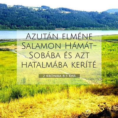 Picture 07 - 2 Krónika 8:3 KAR - Azután elméne Salamon Hámát-Sobába és azt - Bible Verse Picture