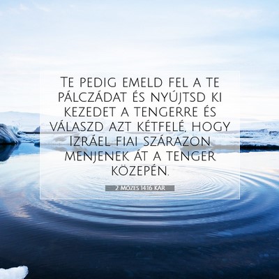 Picture 07 - 2 Mózes 14:16 KAR - Te pedig emeld fel a te pálczádat és nyújtsd - Bible Verse Picture