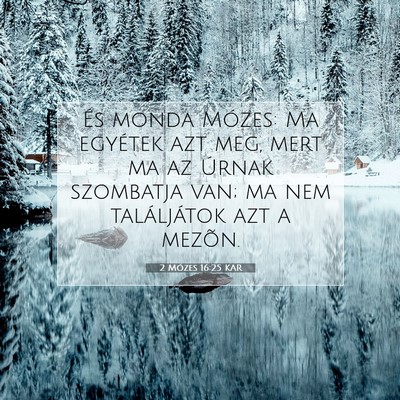 Picture 07 - 2 Mózes 16:25 KAR - És monda Mózes: Ma egyétek azt meg, mert ma az - Bible Verse Picture