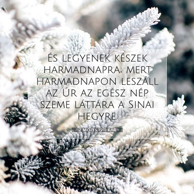 Picture 07 - 2 Mózes 19:11 KAR - És legyenek készek harmadnapra; mert - Bible Verse Picture