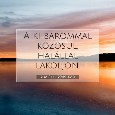 Picture 07 - 2 Mózes 22:19 KAR - A ki barommal közösül, halállal - Bible Verse Picture