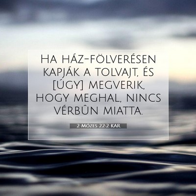 Picture 07 - 2 Mózes 22:2 KAR - Ha ház-fölverésen kapják a tolvajt, és - Bible Verse Picture