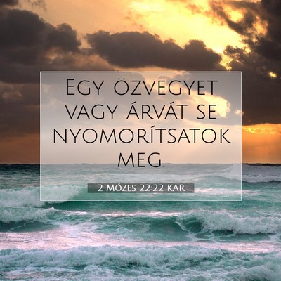 Picture 07 - 2 Mózes 22:22 KAR - Egy özvegyet vagy árvát se nyomorítsatok - Bible Verse Picture