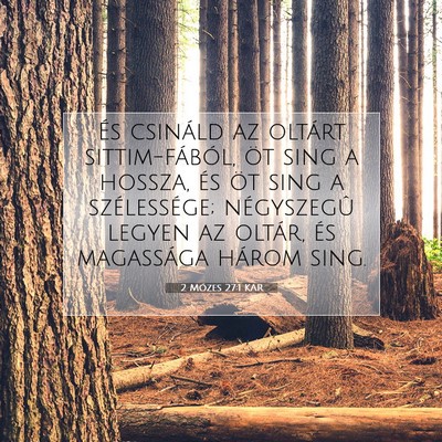 Picture 07 - 2 Mózes 27:1 KAR - És csináld az oltárt sittim-fából, öt sing - Bible Verse Picture