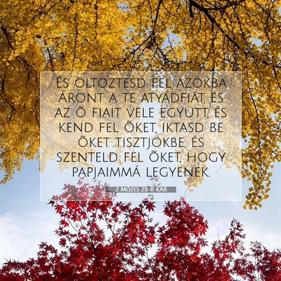 Picture 07 - 2 Mózes 28:41 KAR - És öltöztesd fel azokba Áront a te - Bible Verse Picture