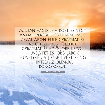 Picture 07 - 2 Mózes 29:20 KAR - Azután vágd le a kost, és végy annak - Bible Verse Picture