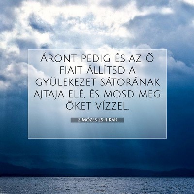 Picture 07 - 2 Mózes 29:4 KAR - Áront pedig és az õ fiait állítsd a - Bible Verse Picture