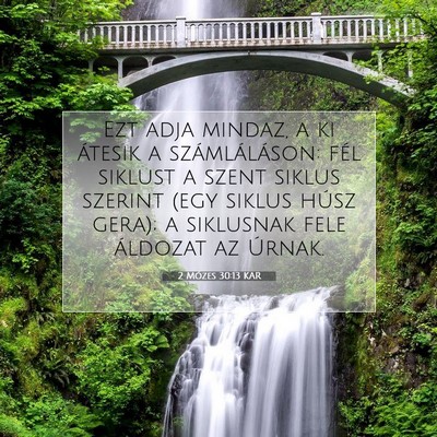 Picture 07 - 2 Mózes 30:13 KAR - Ezt adja mindaz, a ki átesik a számláláson: - Bible Verse Picture