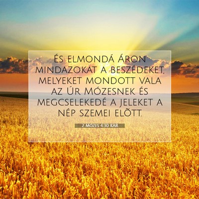Picture 07 - 2 Mózes 4:30 KAR - És elmondá Áron mindazokat a beszédeket, - Bible Verse Picture