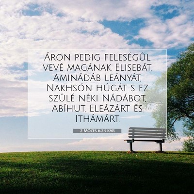Picture 07 - 2 Mózes 6:23 KAR - Áron pedig feleségûl vevé magának Elisebát, - Bible Verse Picture