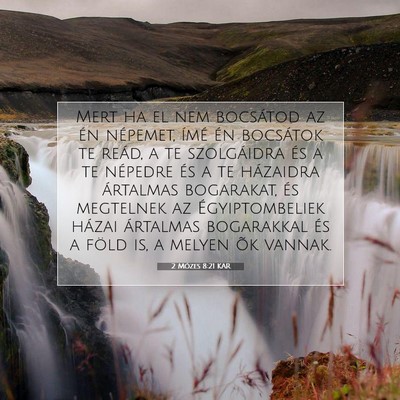 Picture 07 - 2 Mózes 8:21 KAR - Mert ha el nem bocsátod az én népemet, ímé - Bible Verse Picture