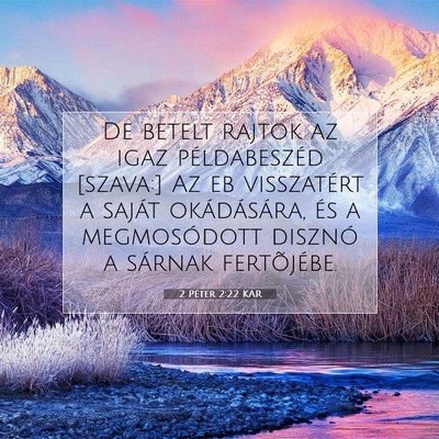 Picture 07 - 2 Péter 2:22 KAR - De betelt rajtok az igaz példabeszéd [szava:] - Bible Verse Picture