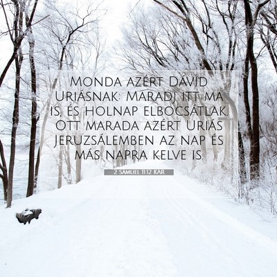 Picture 07 - 2 Sámuel 11:12 KAR - Monda azért Dávid Uriásnak: Maradj itt ma is, - Bible Verse Picture