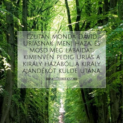Picture 07 - 2 Sámuel 11:8 KAR - Ezután monda Dávid Uriásnak: Menj haza, és - Bible Verse Picture