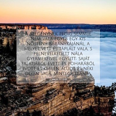 Picture 07 - 2 Sámuel 12:3 KAR - A szegénynek pedig semmije nem vala egyéb egy - Bible Verse Picture